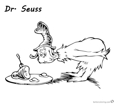 green eggs  ham dr seuss printable  coloring page coloring pages