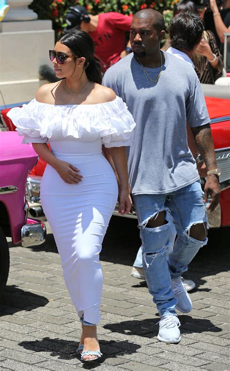 kim kardashian wears skintight white dress exploring cuba with kanye