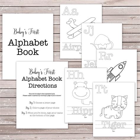 alphabet book baby shower game printable baby alphabet book coloring