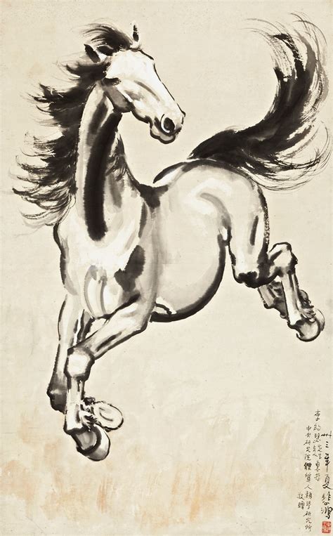 xu beihong galloping horse paarden chinees tekenen