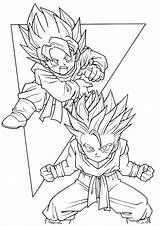 Pages Dragon Ball Trunks Coloring Goten Dbz Gotenks Colouring Print Getcolorings Color Gohan Popular Goku Sheets Template sketch template