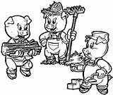 Pigs Little Coloring Farmers Pages Cartoon Three Pig Story Characters Clip Wecoloringpage Disney Gif Choose Board sketch template