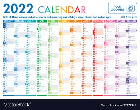 year   page colorful calendar royalty  vector