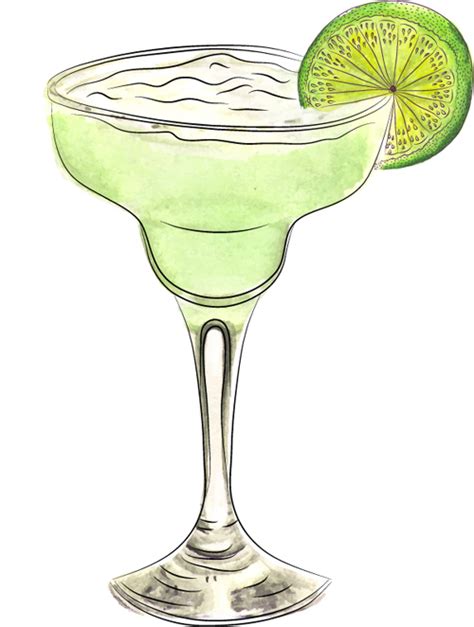 Watercolor Doodle Margarita Cocktail Free Download