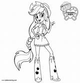 Pony Equestria Little Coloring Pages Girls Jack Apple Printable Kids sketch template