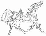 Horse Coloring Pages Carousel Horses Flowers Christmas Arabian Deviantart Vines Printable Drawings Adult Color Print Adults Colouring Flowery Wagon Beautiful sketch template