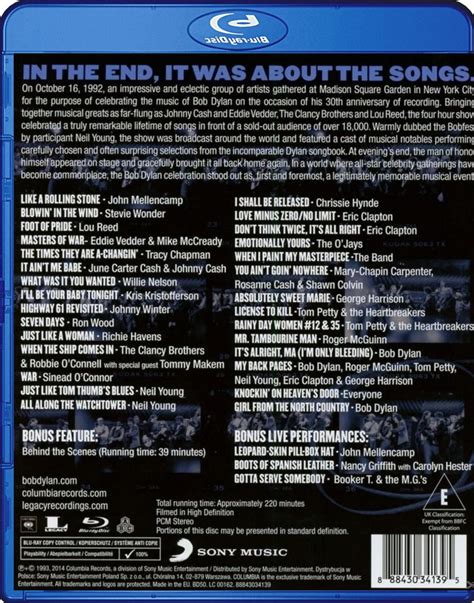 Bob Dylan The 30th Anniversary Concert Celebration Live 1992 Blu Ray
