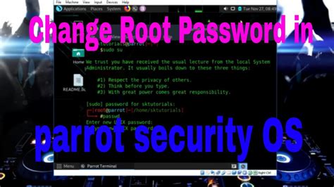 change root password  parrot os  root access
