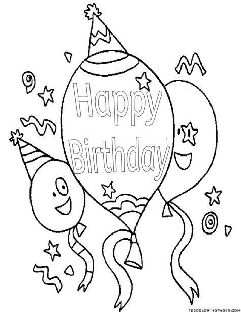 birthday coloring pages part