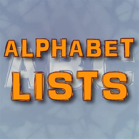 alphabet lists  educators