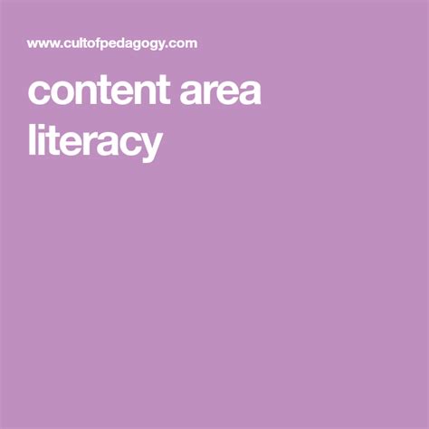 pin  content area literacy