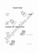 These Those Worksheet sketch template