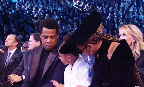 grammys 2018 beyonce and blue ivy join jay z front row
