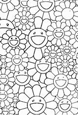 Murakami Takashi Coloriages Bloemen Volwassenen Kleurplaten Adultes Relaxation Adulte Relajante Colorier Bordar Japonais Activities Ko Antiestrés Peintre sketch template
