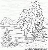 Coloring Adults Landscape sketch template