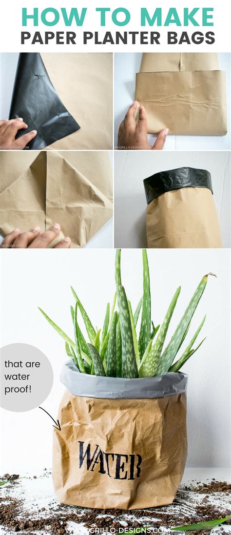 diy kraft paper planter bag tutorial planter bags diy paper