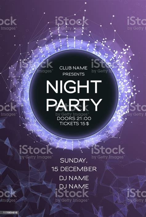 night party dance poster background event celebration flyer futuristic
