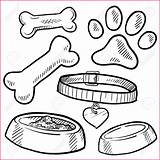 Dog Drawing Bowl Sketch Items Pet Illustration Stock Bone Food Bones Objects Drawings Bed Doodle Vector Collar Paintingvalley Depositphotos Bark sketch template