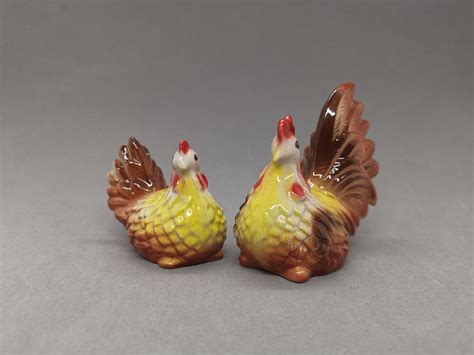 set   ceramic chicken decorative hen figurine small etsy