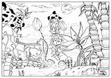 Coloring Pages Landscape Aquatic Mysterious Valentin Village Adult Imaginary Adults Strong Color Getcolorings Print Printable Arts sketch template