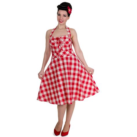 Rosie Flirty 50’s Pinup Girl Style Dress In Red