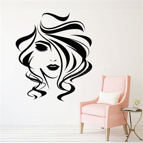 sexy girl silhouette wall sticker beauty salon vinyl wall decal woman