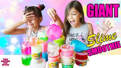 mixing all our slimes giant kawaii slime smoothie japanese slime haul スライム youtube
