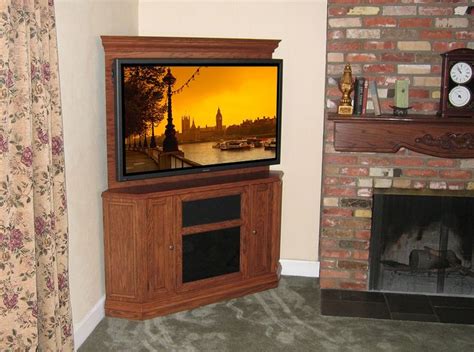 custom corner oak tv stand entertainment center corner fireplace tv