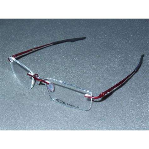 oakley keel titanium rimless rx eyeglasses brick red ox3122 0453 53mm