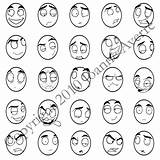 Expressions Facial Expression Cartoon Drawing Face Sheet Anime Draw Faces Stamps Sd Emotions Animation Doodle Getdrawings Comic Character Drawings Simple sketch template