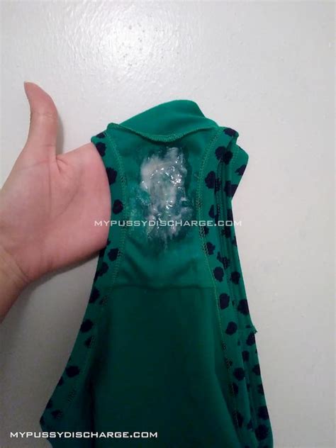 wearing green panties covered in creamy grool my pussy discharge