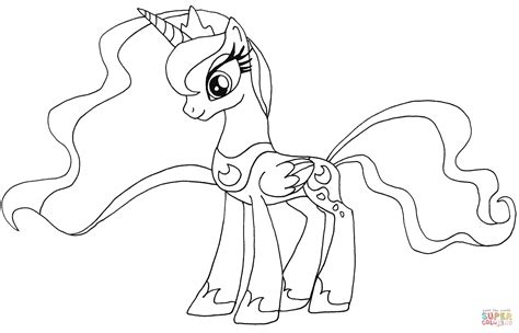 pony friendship  magic coloring pages luna  getcolorings