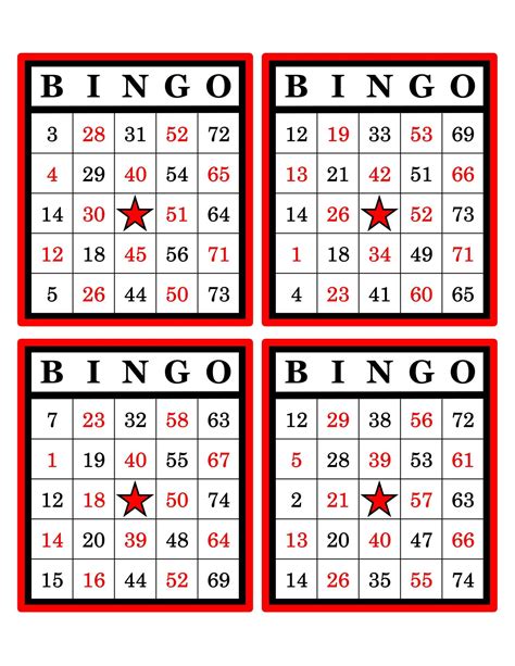 printable bingo cards  sixteenth streets
