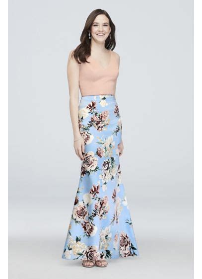 crossing crop tank two piece floral skirt set david s bridal