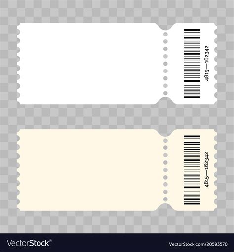 ticket blank modern white template royalty  vector image