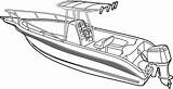 Boat Coloring Drawing Speed Yacht Line Boats Pages Fishing Motor Ship Bass Kids Simple Console Center Drawn Ships Draw Drawings sketch template