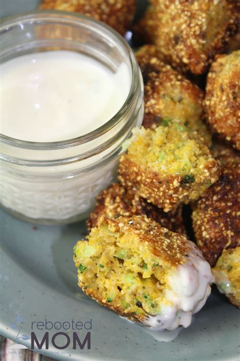 Broccoli Cheddar Hush Puppies With Homemade Ranch Dressing Rebooted Mom