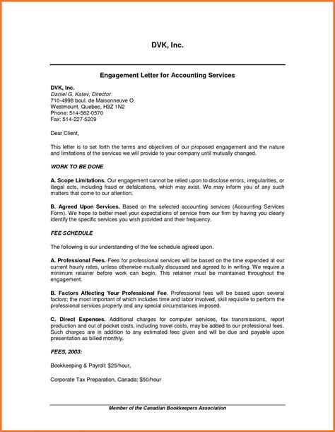 tax preparation engagement letter template examples letter template