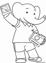 Coloring Cartoon Babar Pages Printable sketch template