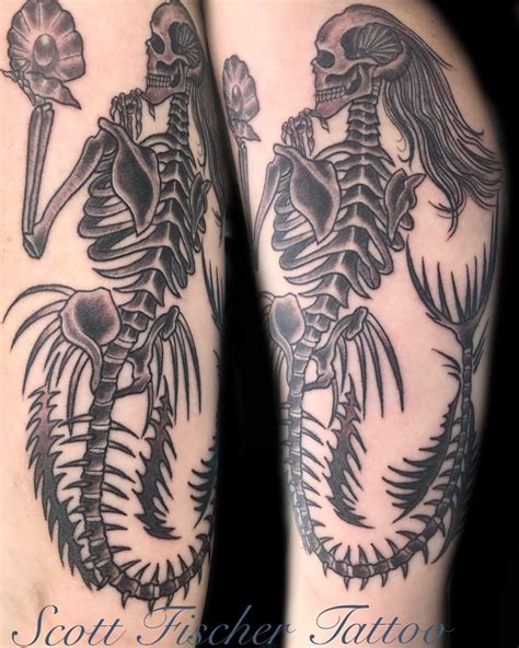 Skeleton Mermaid Tattoo Mermaid Tattoo Tattoos Different Styles Of