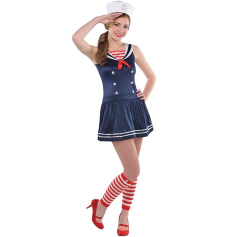 ladies adult fancy dress outfit sea sailor uniform navy girl cosplay hen costume ebay french