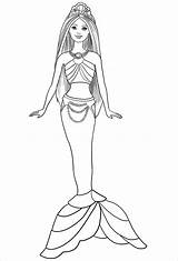 Barbie Coloring Mermaid Pages Beautiful Coloringbay sketch template