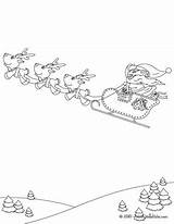 Sleigh Santa Coloring Claus Pages Color Print Christmas Hellokids Online sketch template