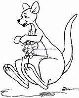 Kanga Coloring Roo Pages Pooh Winnie Cartoon sketch template