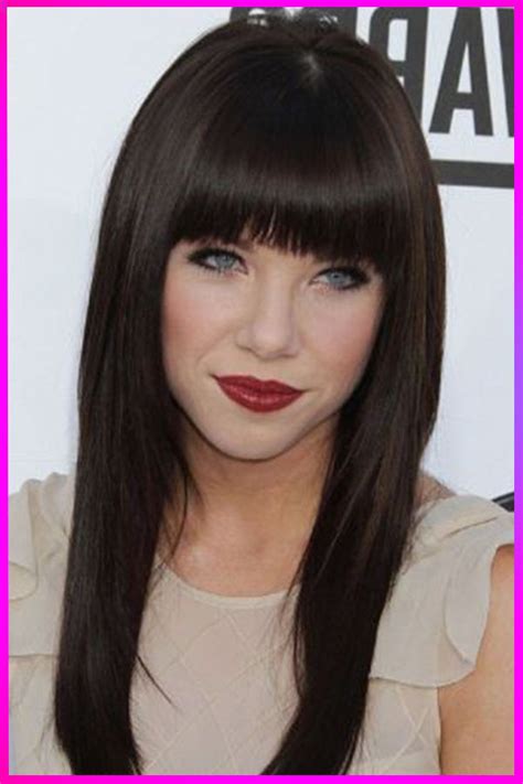 Hottest Straight Hairstyle Wit Blunts Bangs For Womens With Round Face