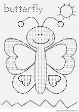 Butterfly Worksheets Tracing Trace Old Worksheet Lines Line Color Preschool Drawing Kids Two Pre Writing Kindergarten Activities Freebie Year Topics sketch template