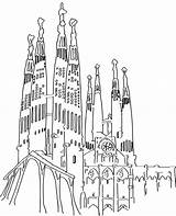 Colorir Sagrada Espagne Espagnol Colorier Gaudi Imprimir Igreja Barca Educativos Getdrawings Família Coloriage Drapeau Barcelone sketch template