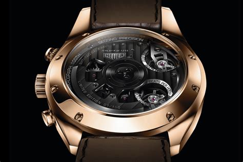 tag heuer mikrograph kt rose gold  brown leather  marvel