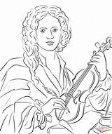Vivaldi Ausmalbild Supercoloring Barroco Compositores Composers Baroque Kolorowanka Kompozytor Drukuj sketch template