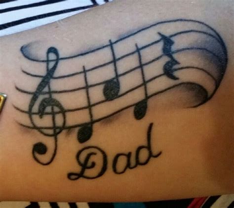 memorial tattoo   dad  notes      rest note
